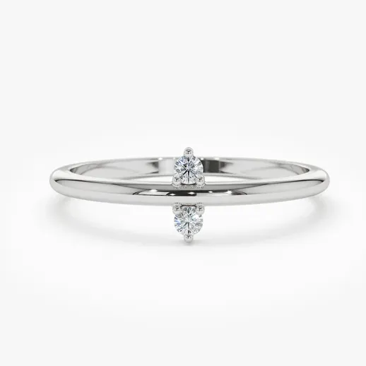 0.06CTW Unique  Lab Grown Diamonds Stackable Ring