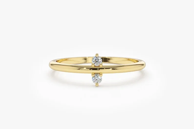 0.06CTW Unique  Lab Grown Diamonds Stackable Ring