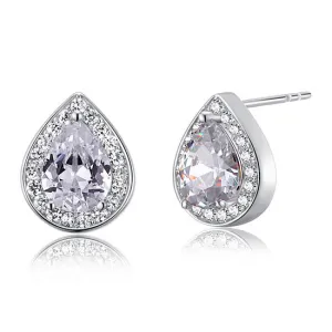 1 Carat Pear Cut Created Diamond 925 Sterling Silver Stud Earrings XFE8032