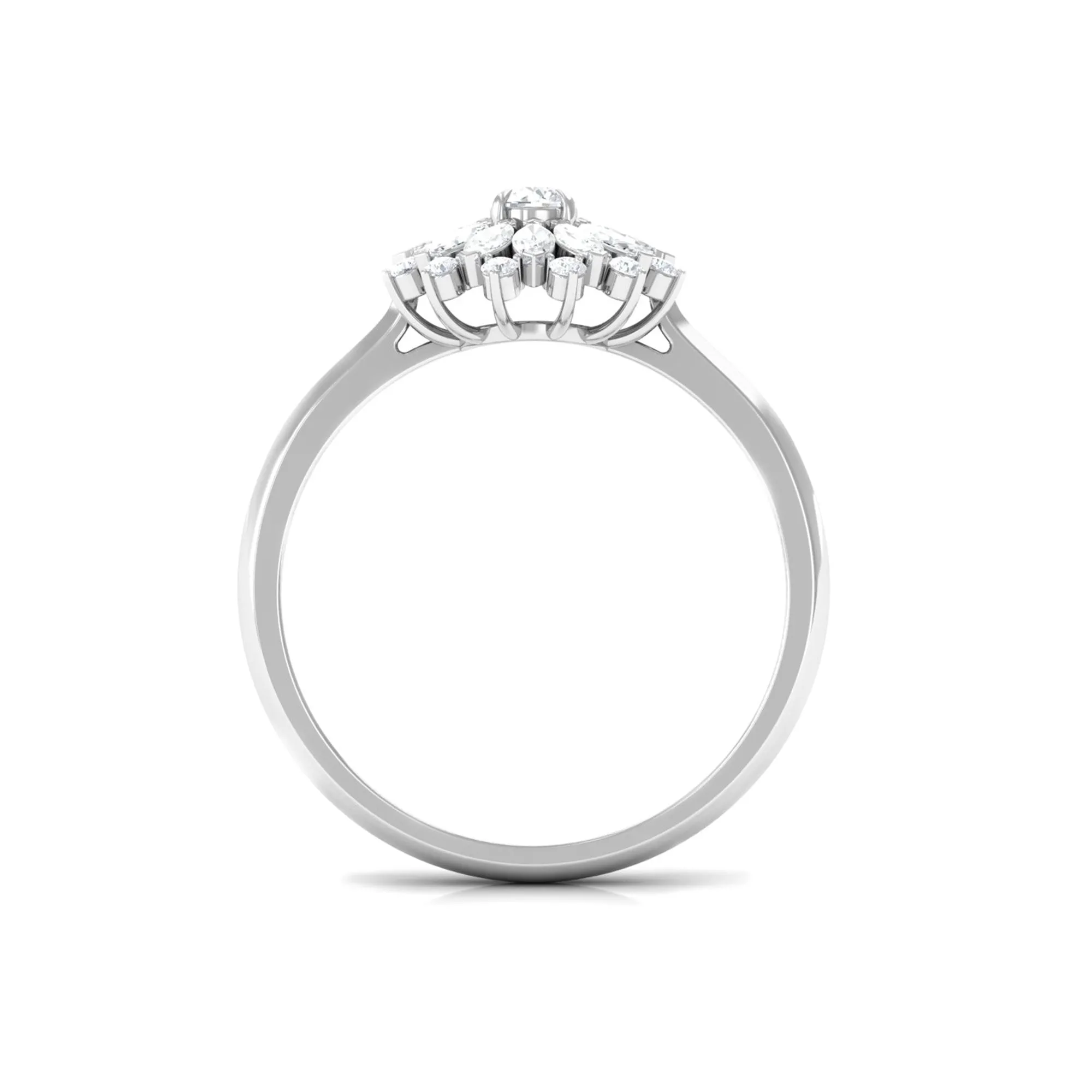 1 CT Diamond Cocktail Flower Engagement Ring