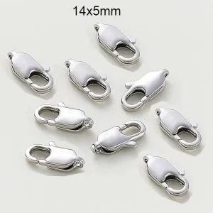 10 PCS PKG. RECTANGLE LOBSTER CLASP, Silver LOBSTER CLAW CLASP, WHOLESALE LOBSTER CLASP FOR JEWELRY MAKING NECKLACE BRACELET ANKLET