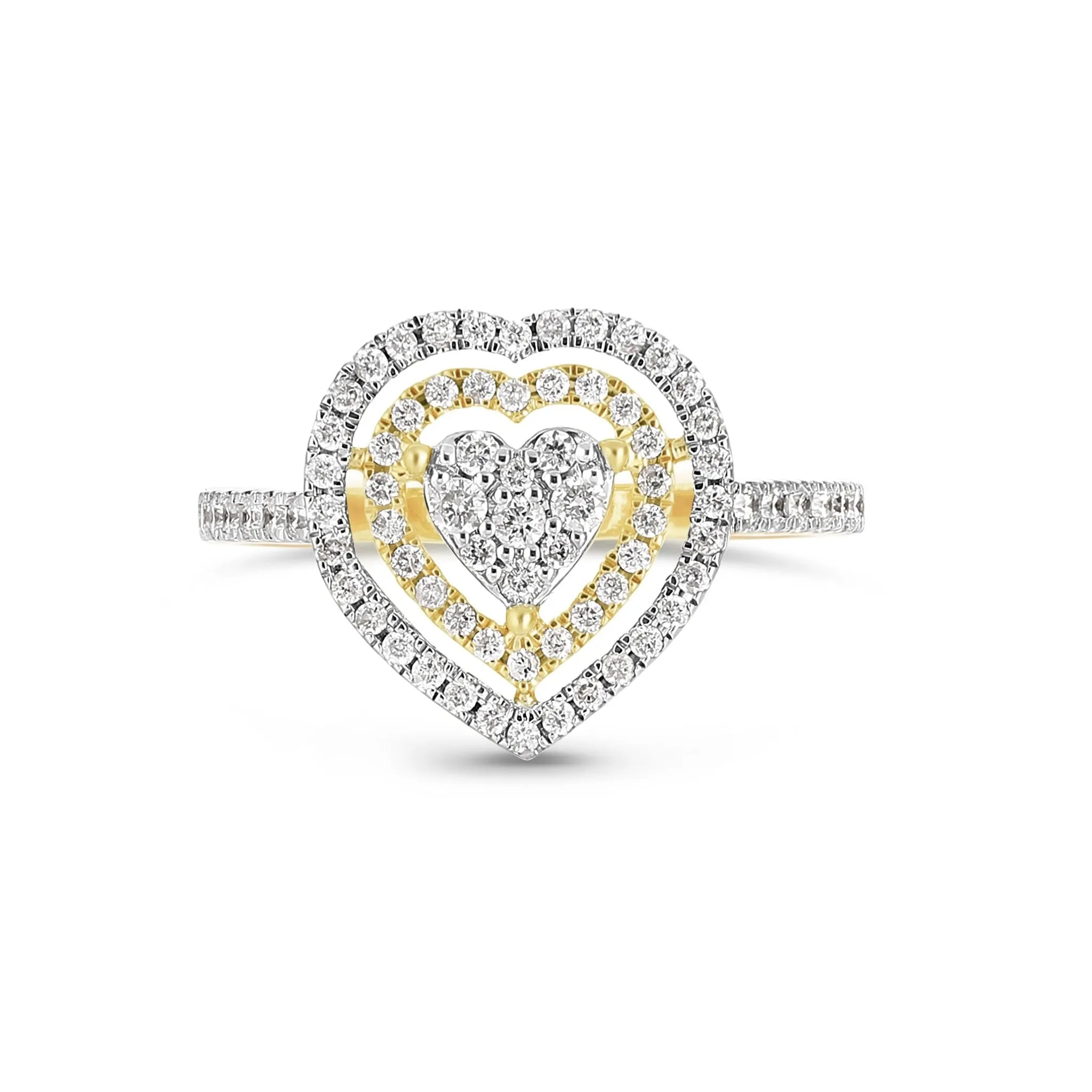 10K Gold 2.60ct Heart Halo Diamond Ring