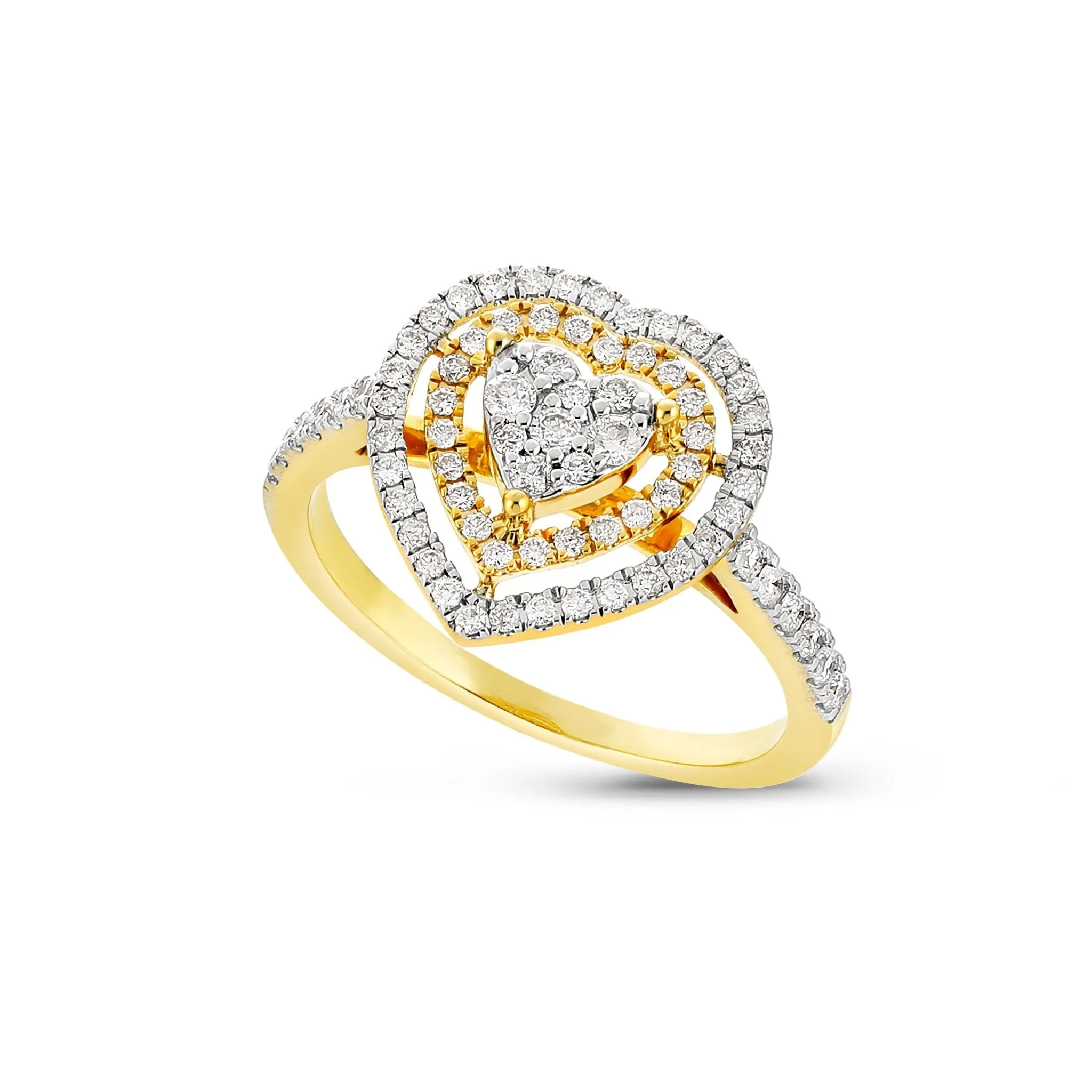 10K Gold 2.60ct Heart Halo Diamond Ring