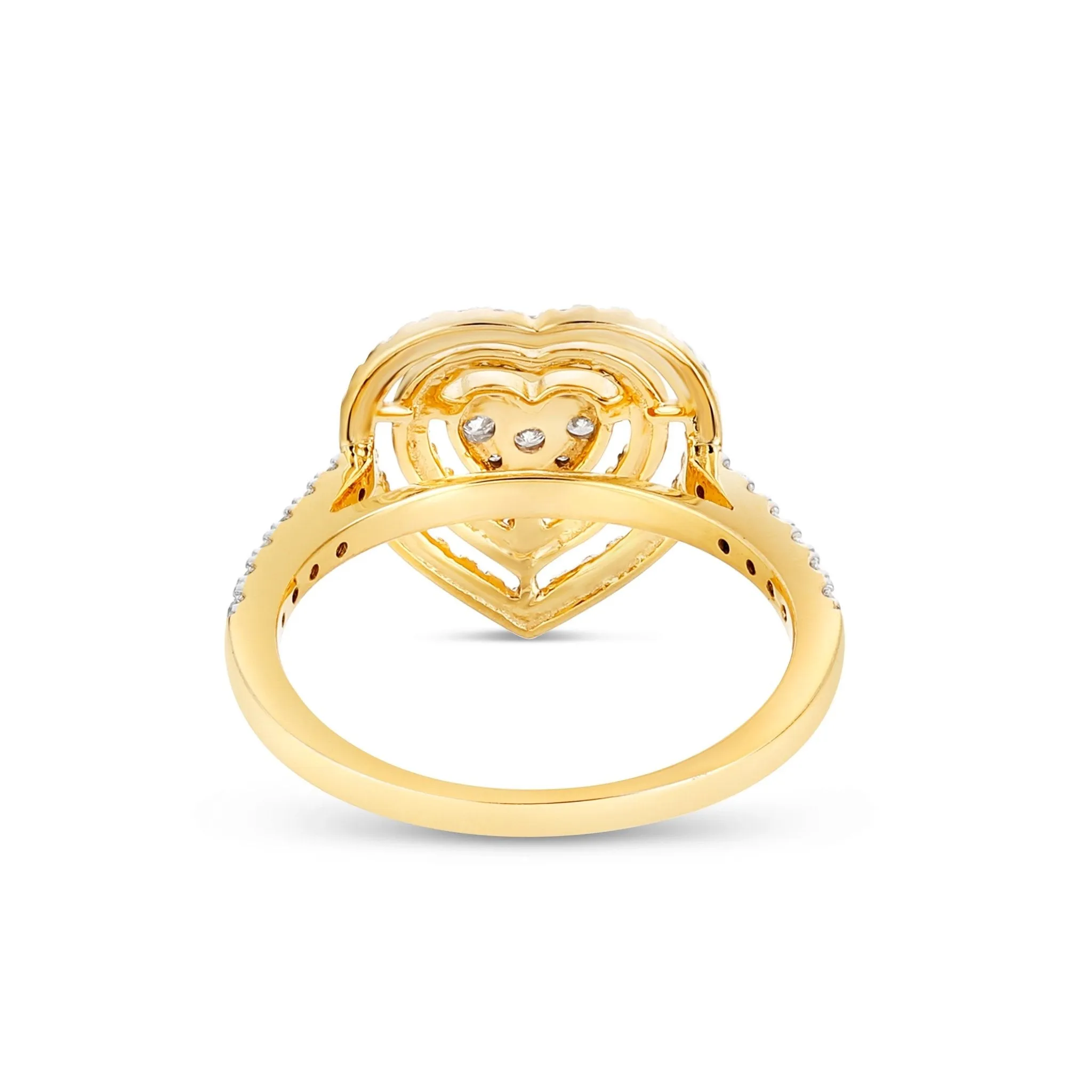 10K Gold 2.60ct Heart Halo Diamond Ring