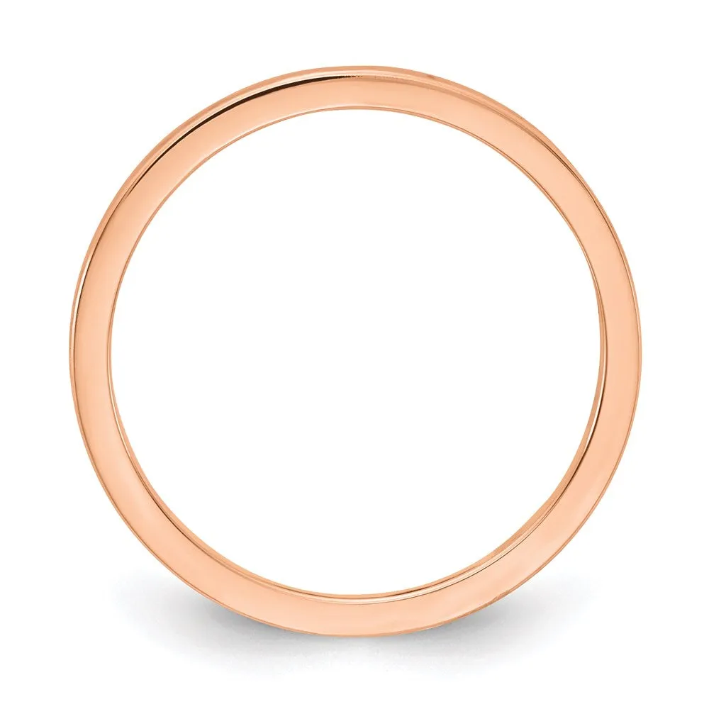 10K Rose Gold 1.2mm Criss-Cross Pattern stackable Band  | 1STK20-120R