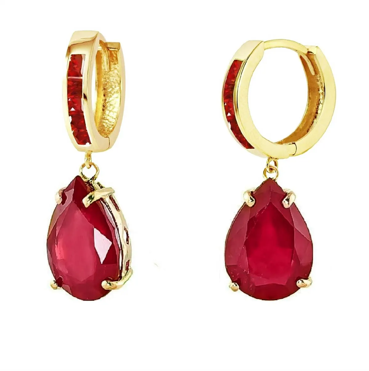 11.3 Carat 14K Solid Yellow Gold Dramatique Ruby Earrings