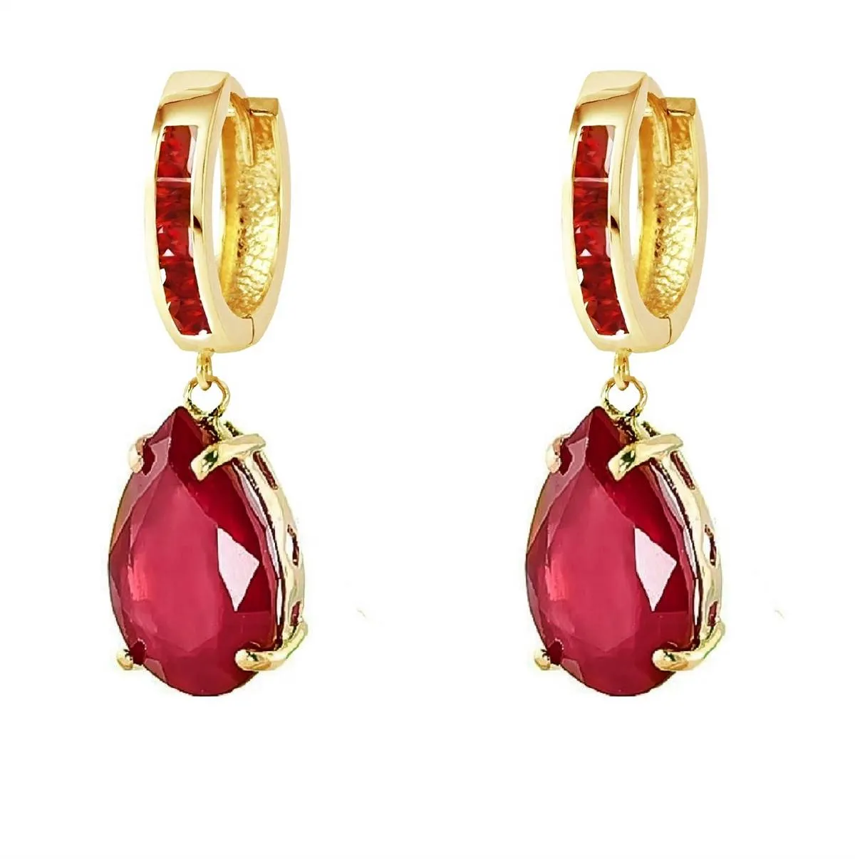 11.3 Carat 14K Solid Yellow Gold Dramatique Ruby Earrings