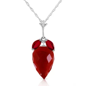 13.5 Carat 14K Solid White Gold Desire Casts Shadows Ruby Necklace