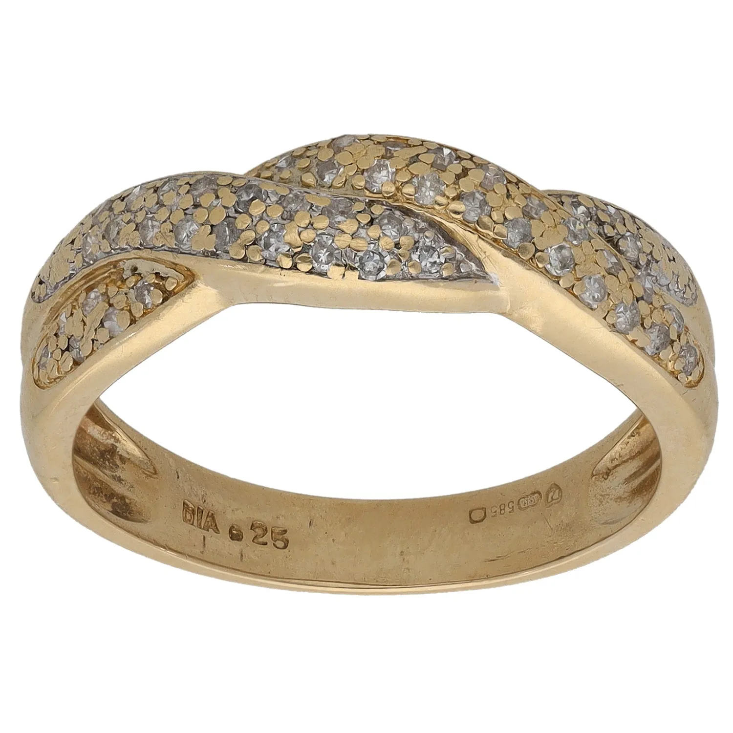 14ct Gold 0.25ct Diamond Dress/Cocktail Ring Size R