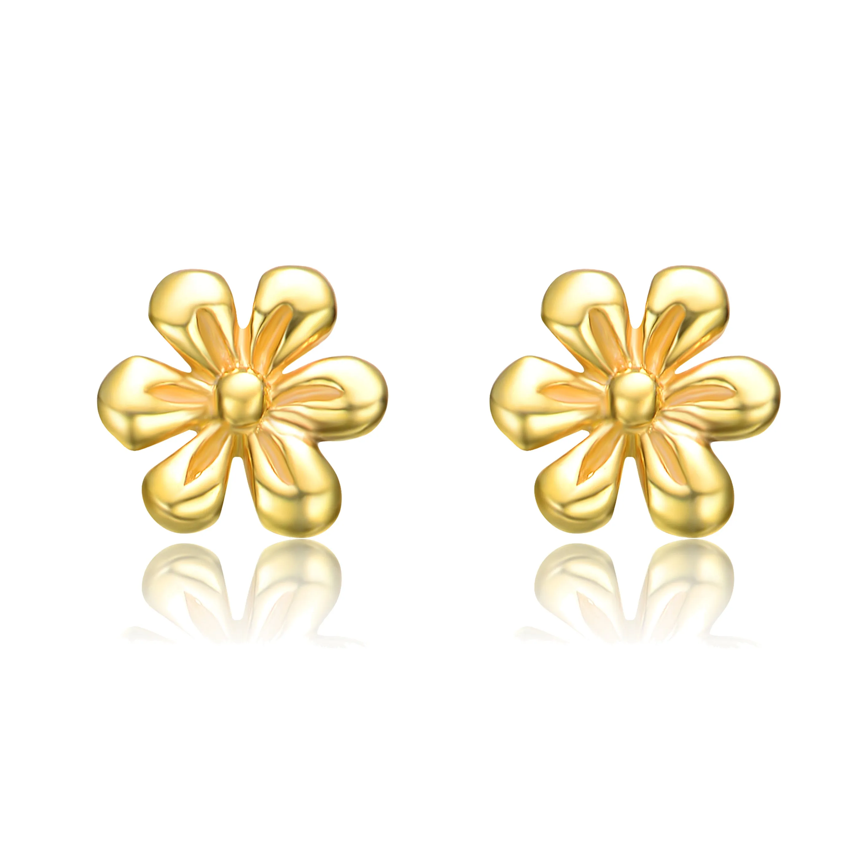 14k Gold Plated Daisy Flower Stud Earrings