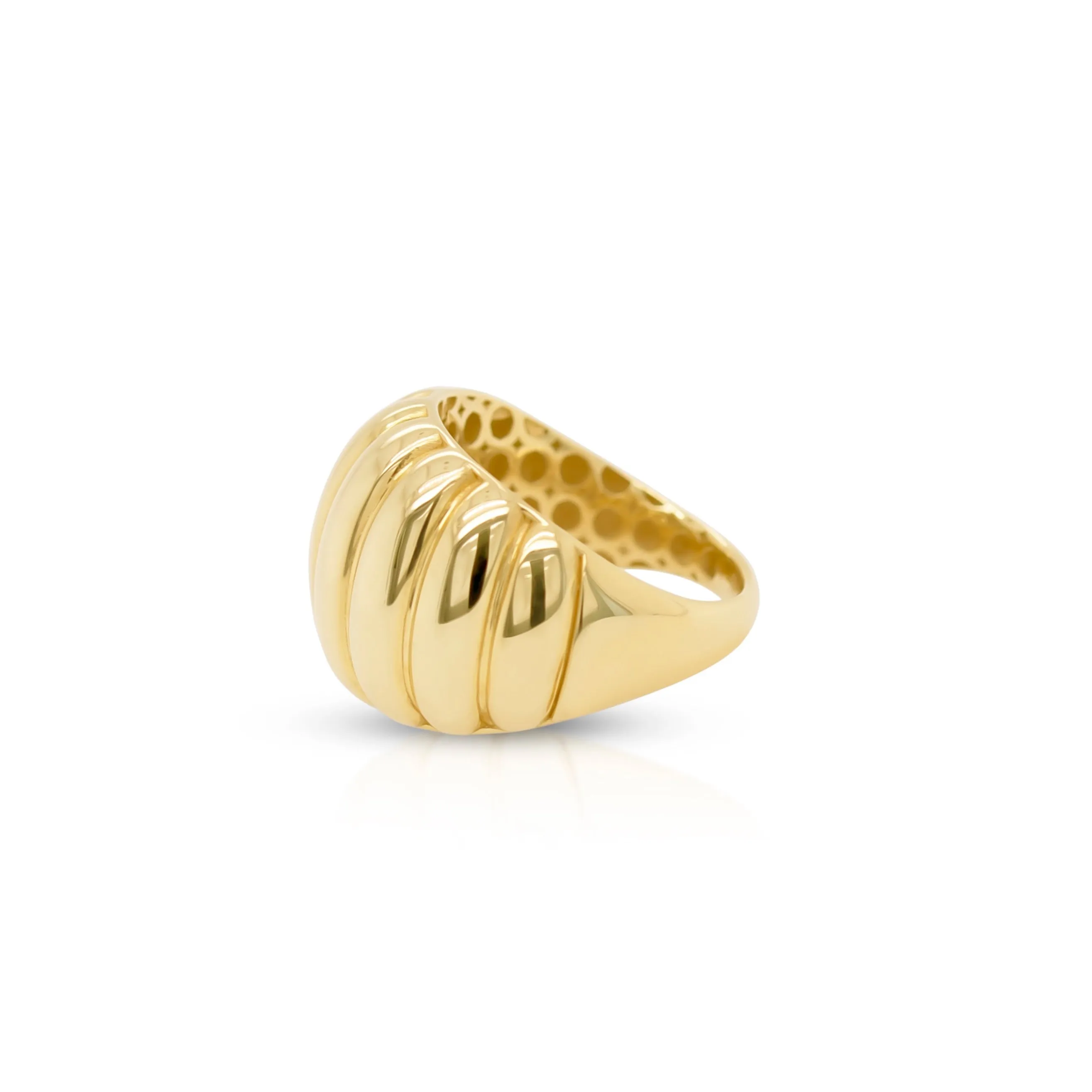 14K Gold Vertical Lines Ring