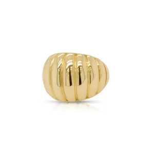 14K Gold Vertical Lines Ring