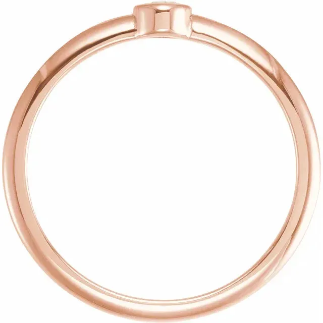 14K Rose Gold 5 mm Stuller Rose-Cut Lab-Grown Moissanite Stackable Ring