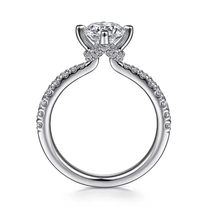 14K White Gold Semi Mount Engagement Ring