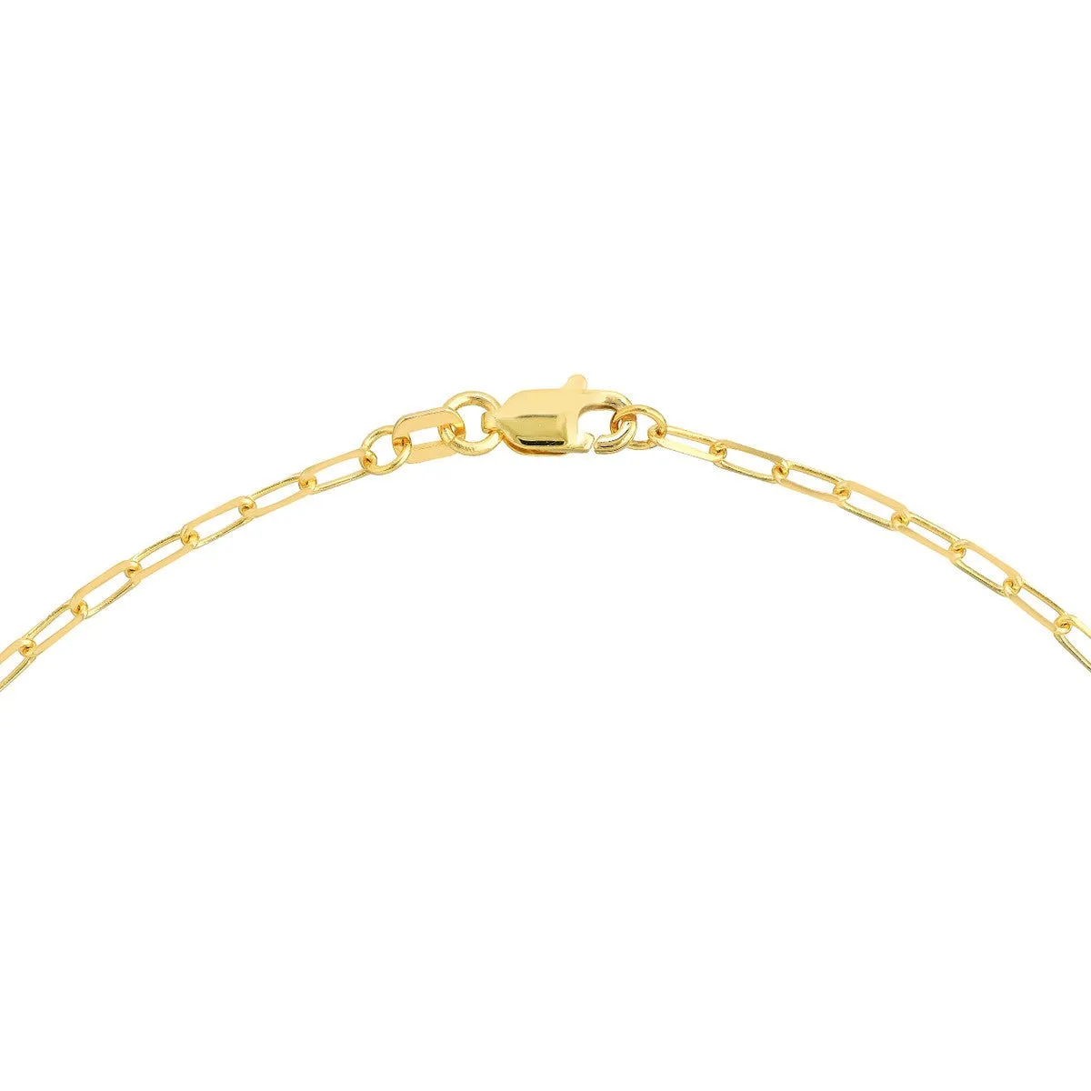 14K Yellow Gold Paper Clip with Cross Anklet