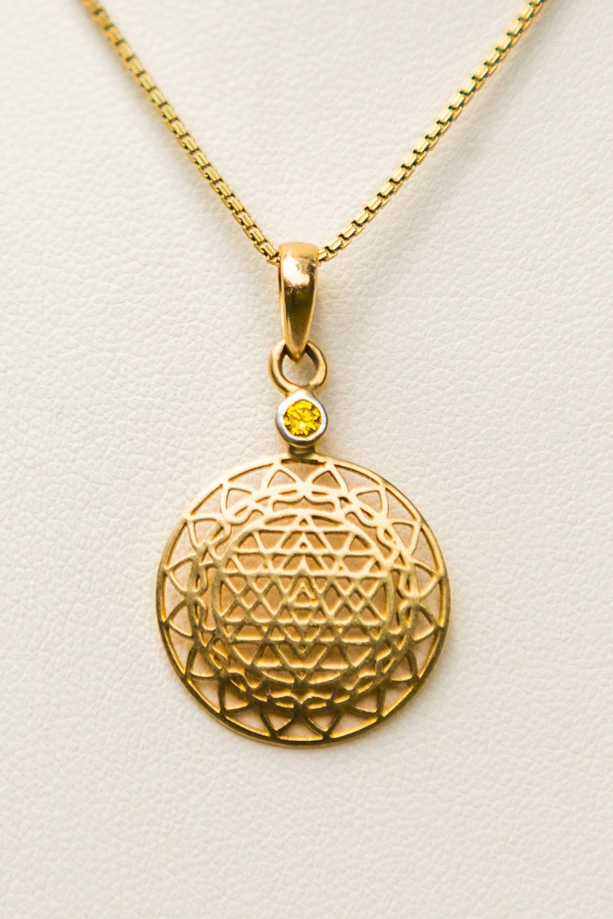 14Kt Gold Sri Yantra Pendant Necklace Holiday Offering