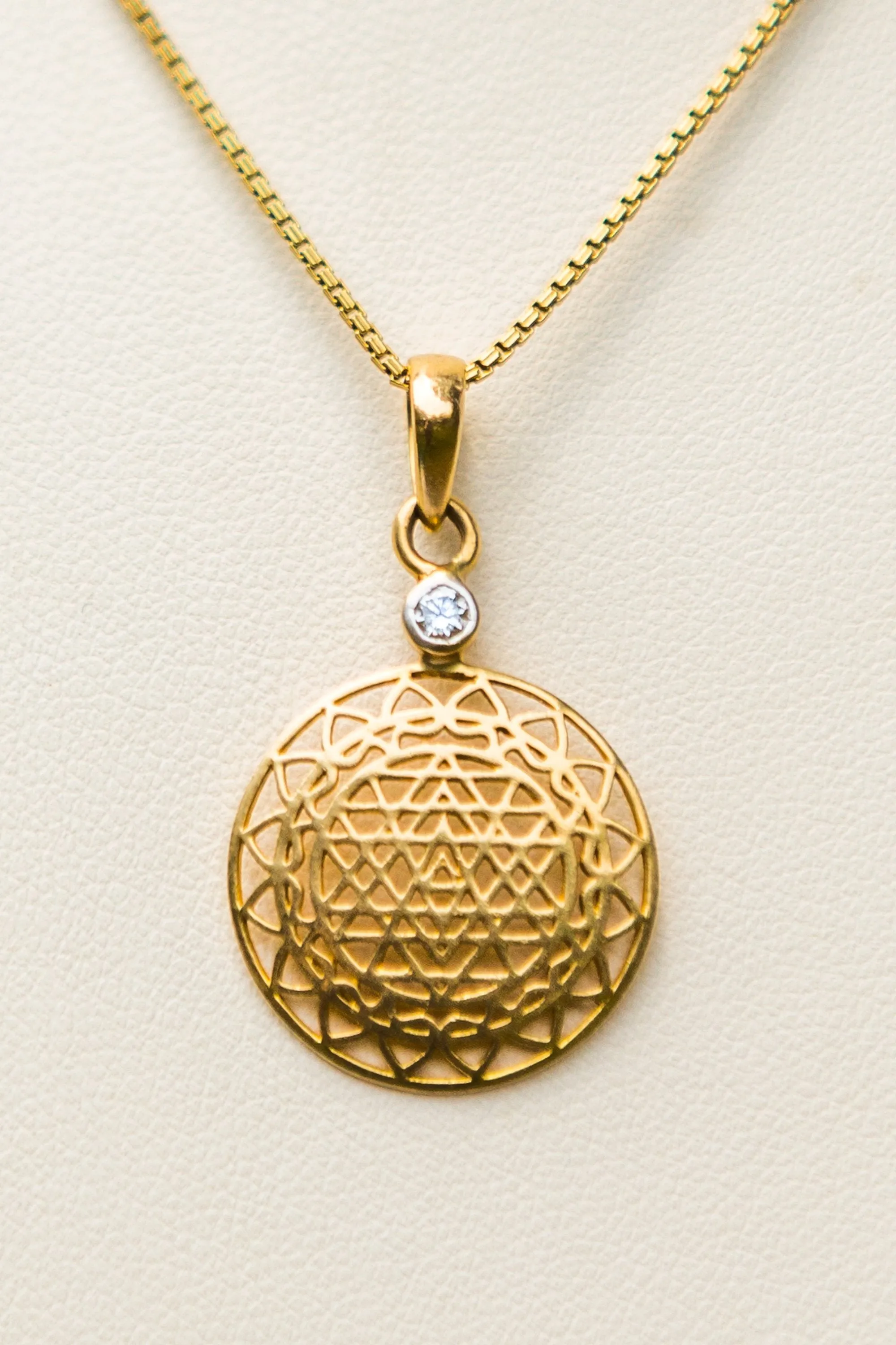 14Kt Gold Sri Yantra Pendant Necklace Holiday Offering