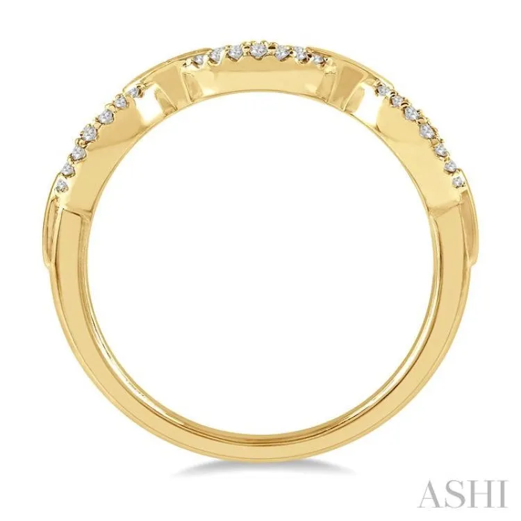 1/5 Ctw Divided Open Link Round Cut Diamond Ring in 14K Yellow Gold