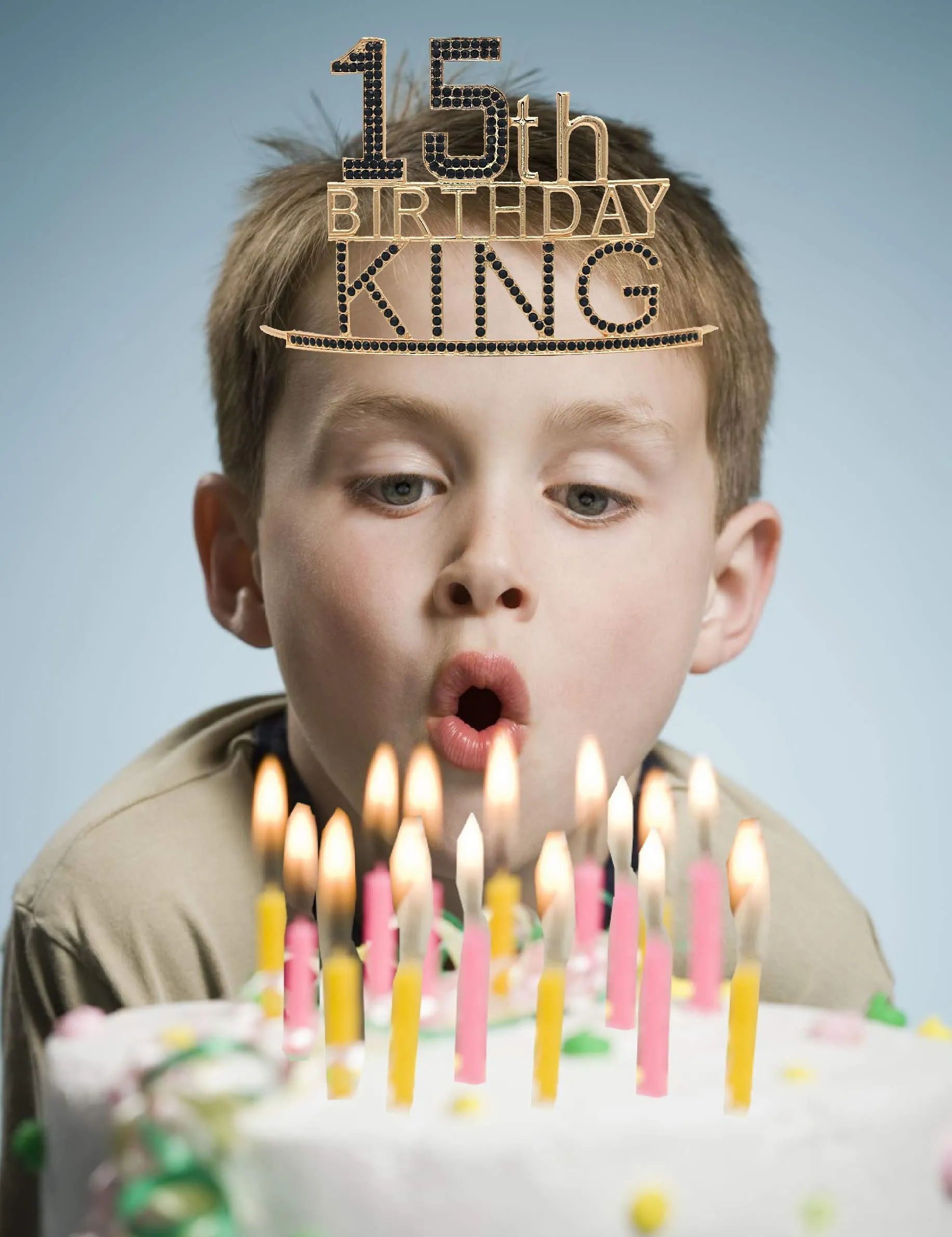 15th Birthday King Crown and Sash for boy,15th Birthday for Him,15th Birthday King Crown