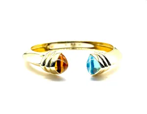 18k Bangle with Blue Topaz and Citrine