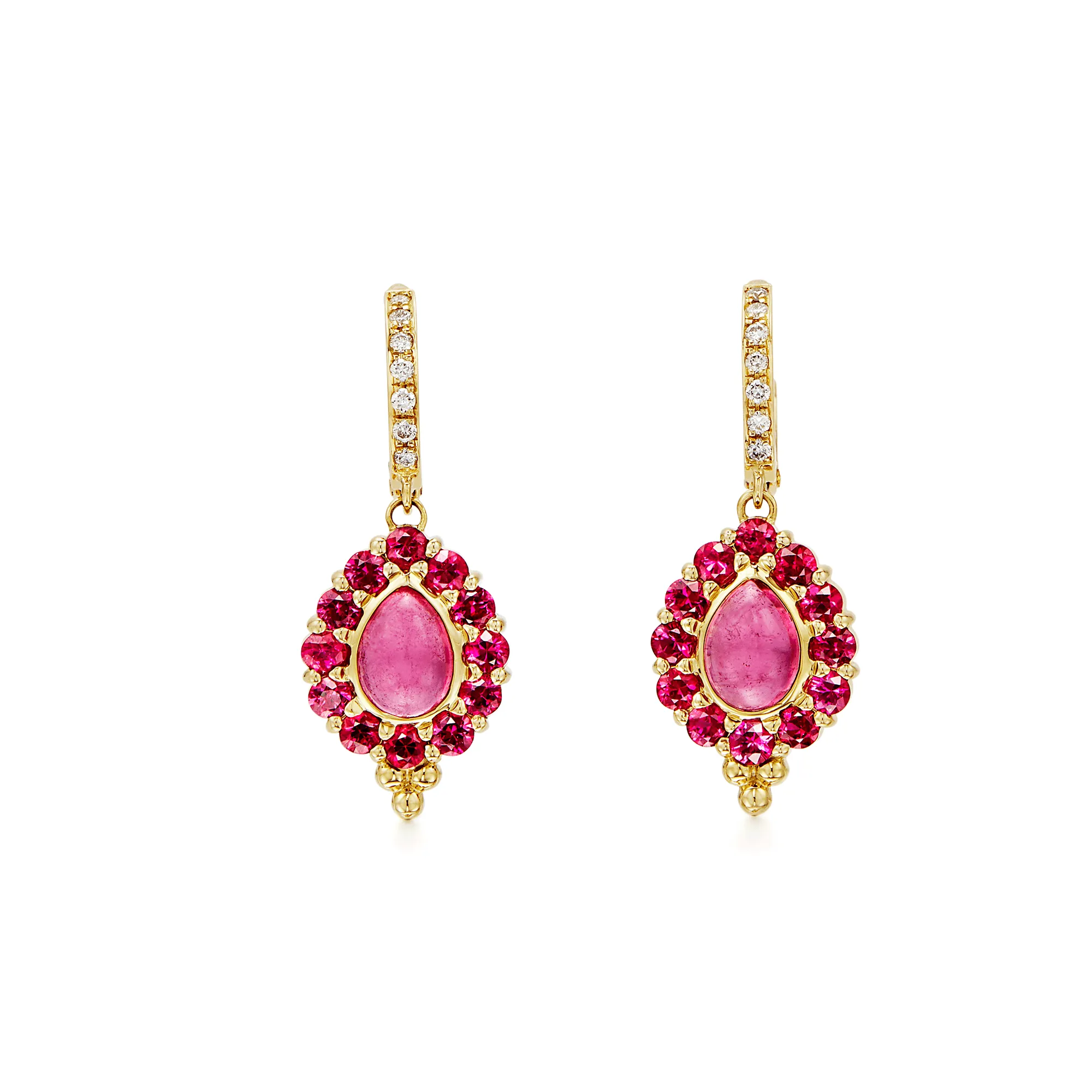 18K Pink Tourmaline Color Theory Earrings