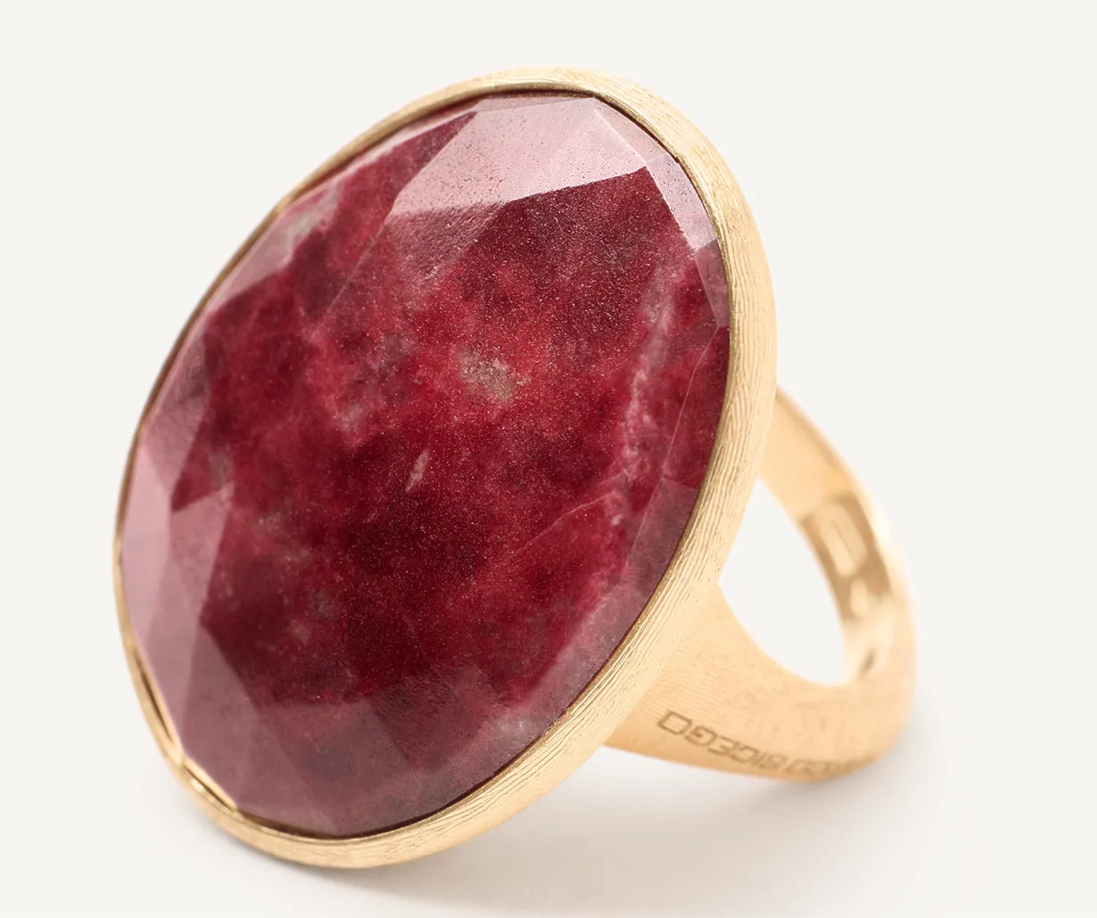 18K Yellow Gold Cocktail Ring With Thulite