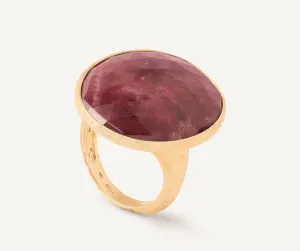 18K Yellow Gold Cocktail Ring With Thulite