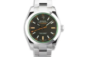 2011 Rolex Milgauss 116400LV Green with Card