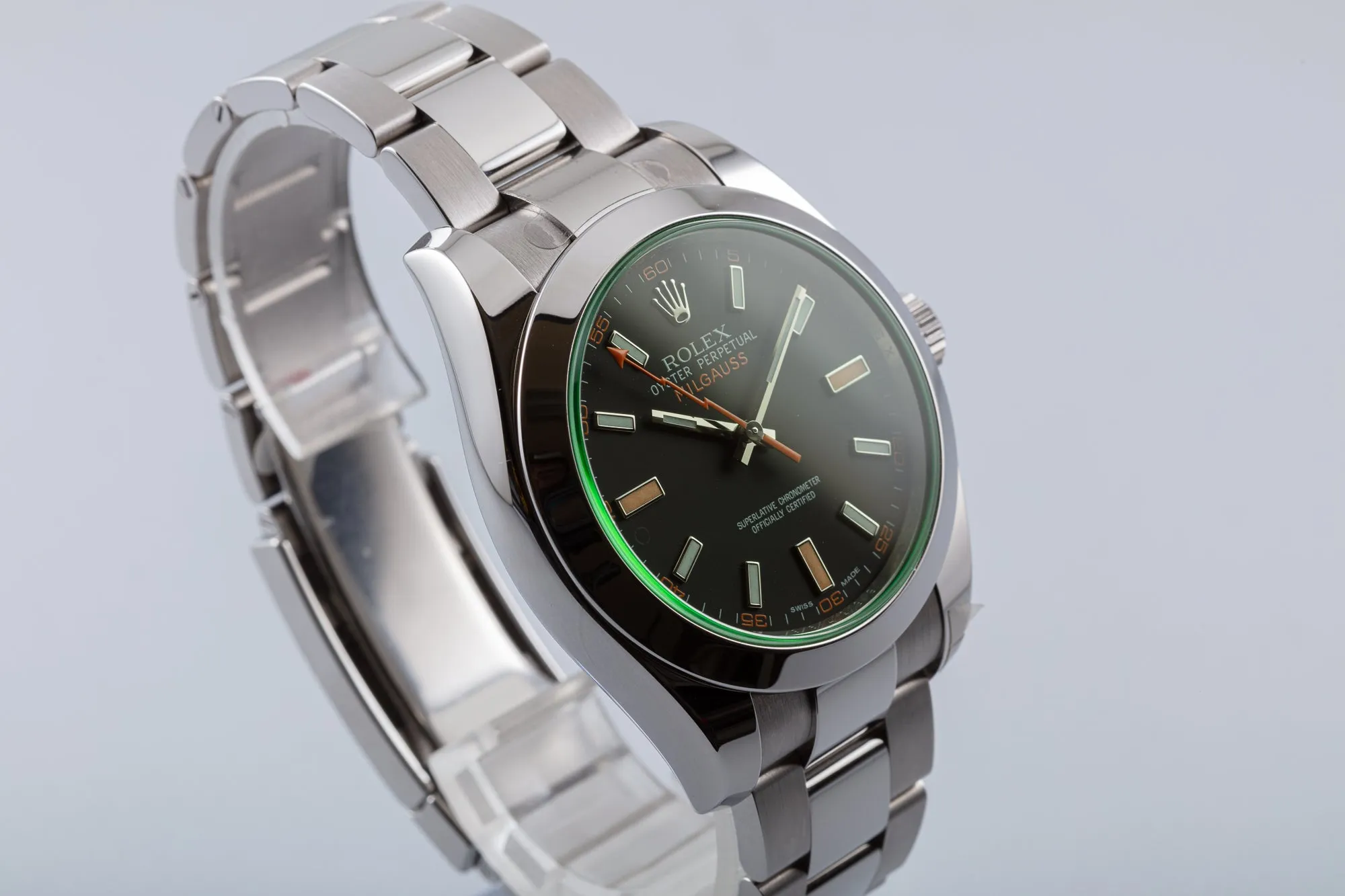 2011 Rolex Milgauss 116400LV Green with Card