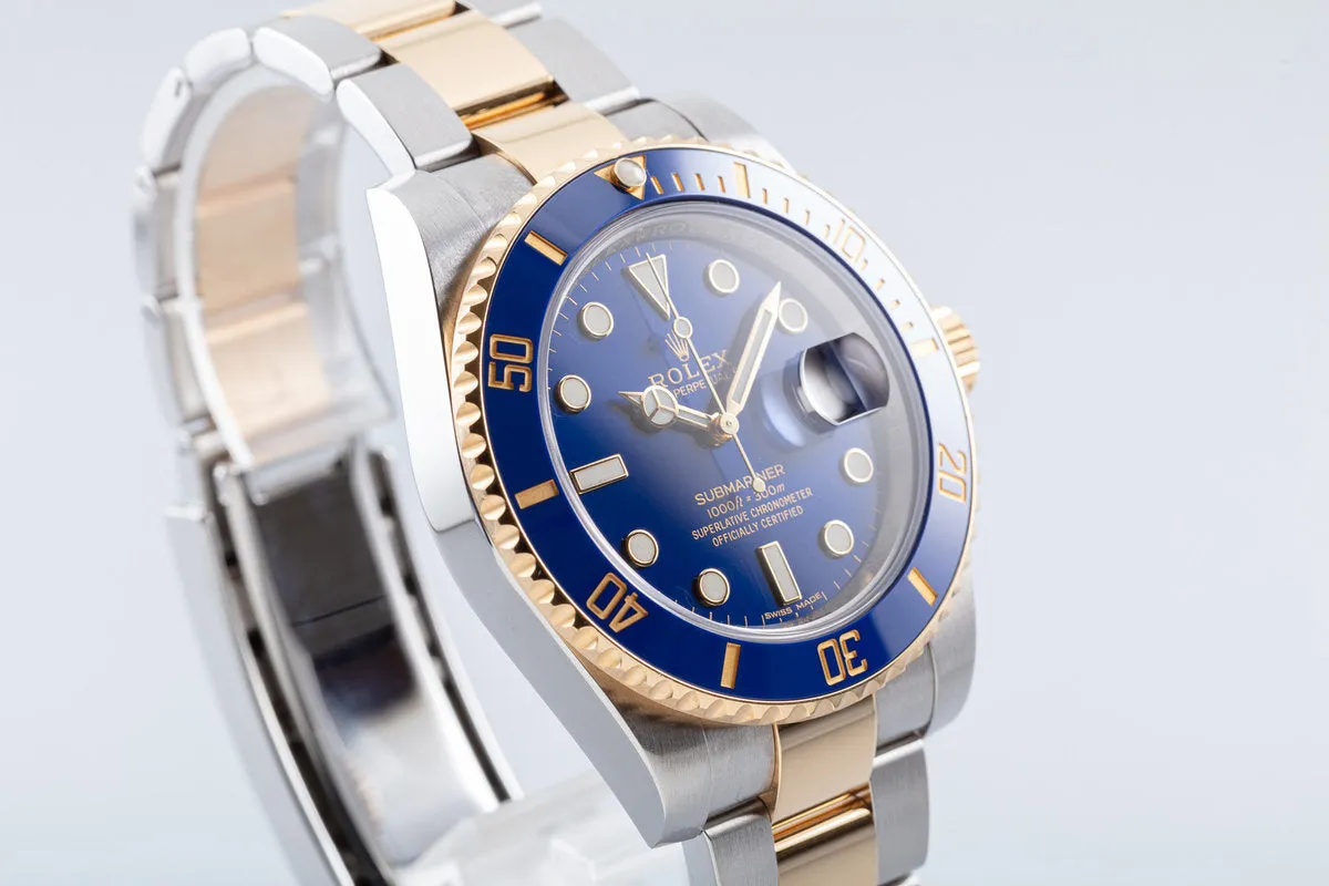 2019 Rolex Submariner 116613LB Ceramic Metallic Blue Dial with Box & Card