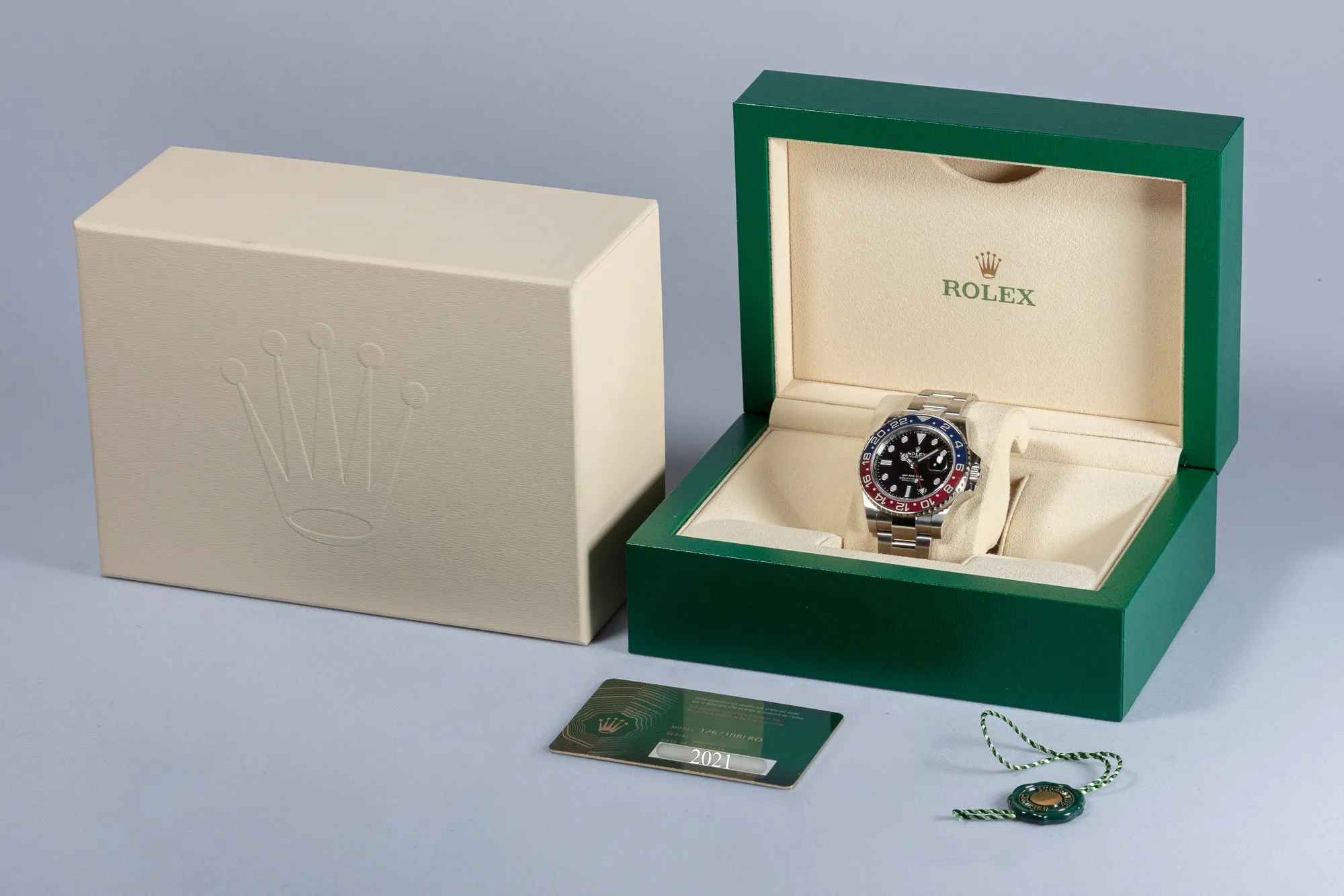 2021 40mm Rolex GMT-Master II 126710BLRO with Box & Card