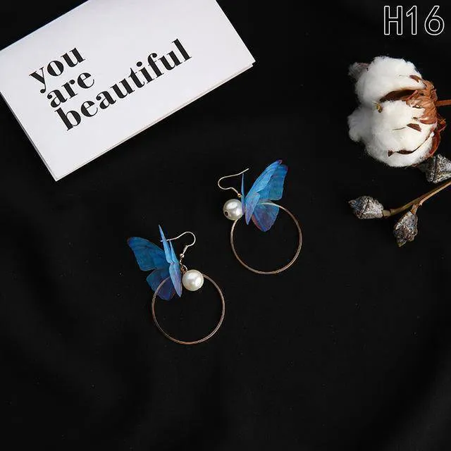 21 Designs Butterfly Wings Long Earrings