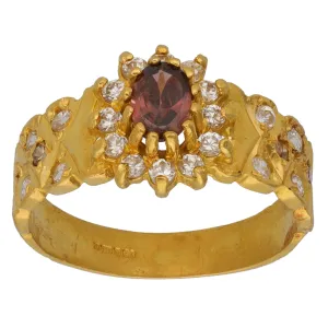 22ct Gold Imitation Gems Dress/Cocktail Ring Size P