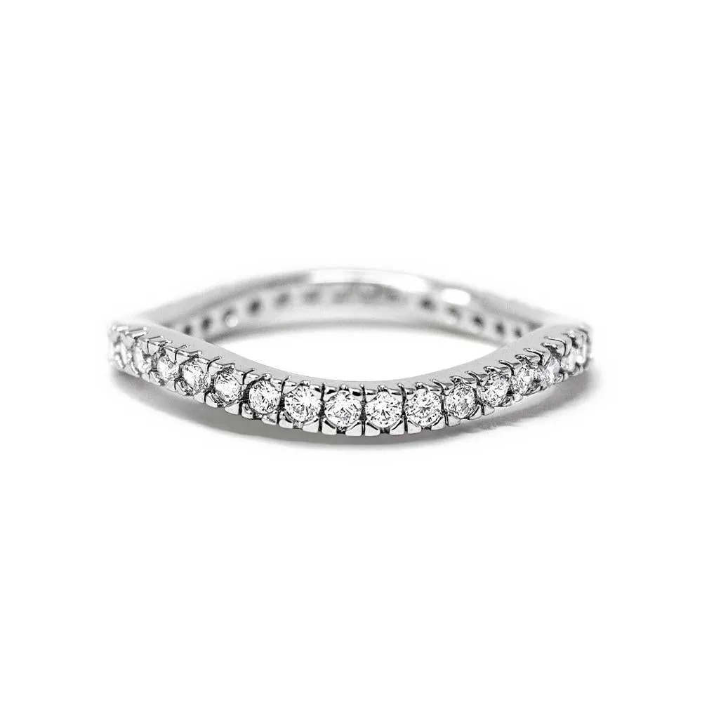 3Tone CZ Wave Stakable Rings Set of 3