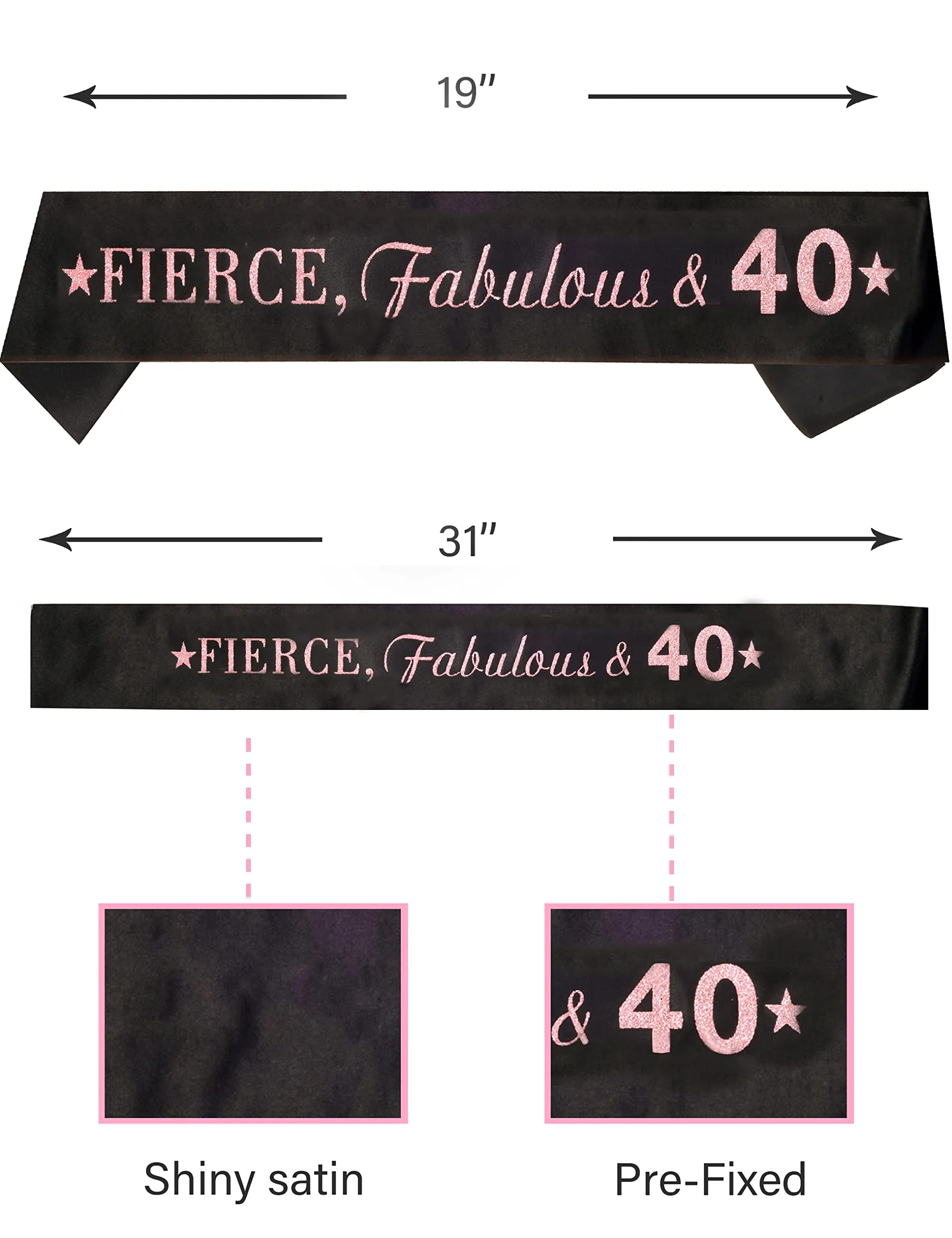 40Th Birthday Gifts For Women, 40Th Tiara And Sash Pink, Happy 40Th Birthday Party