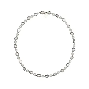 424-07-SHORT | PETITE EDISON DELUXE CHOKER 18" (GRAY)