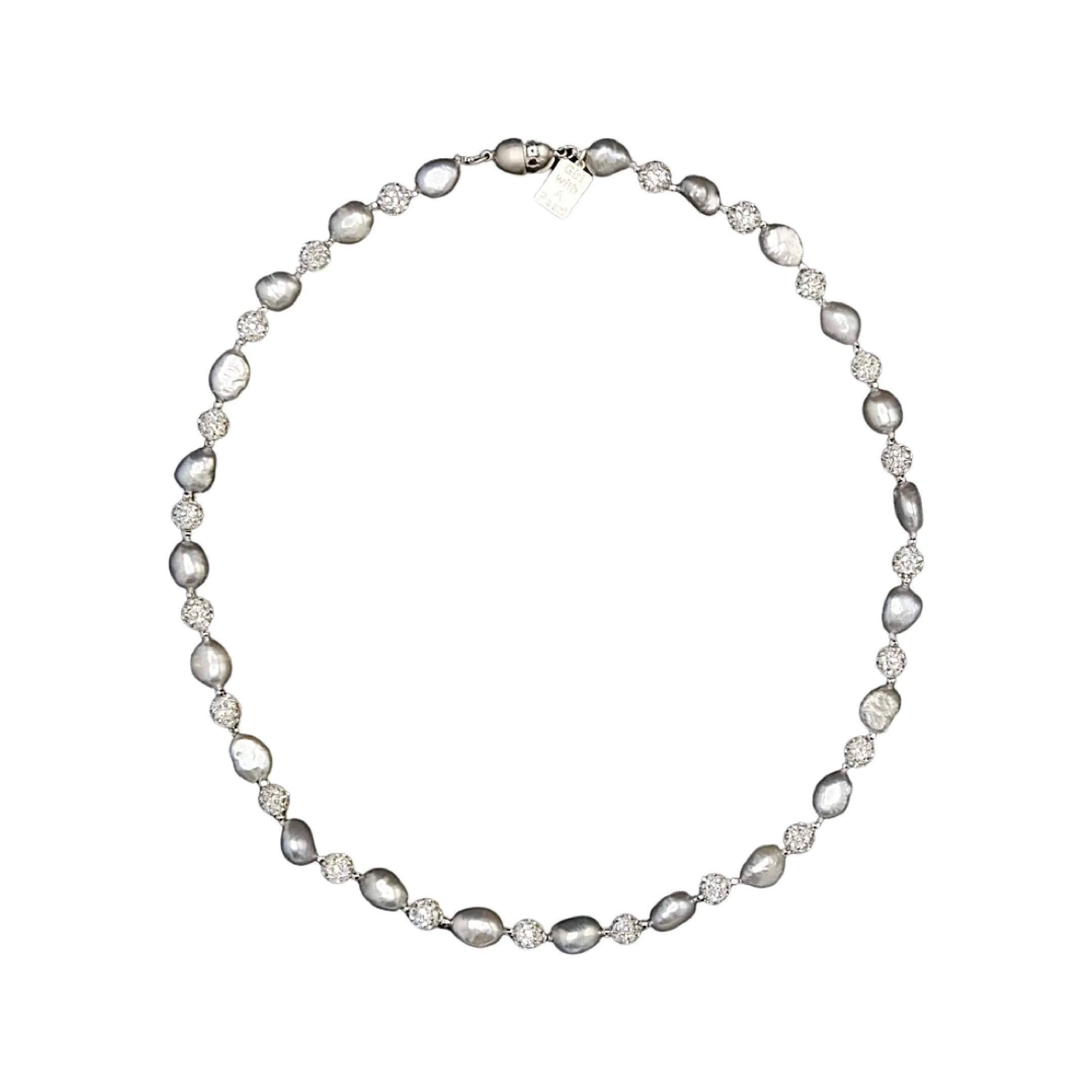 424-07-SHORT | PETITE EDISON DELUXE CHOKER 18" (GRAY)