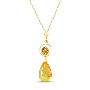 5.5 Carat 14K Solid Yellow Gold Path To Love Citrine Necklace