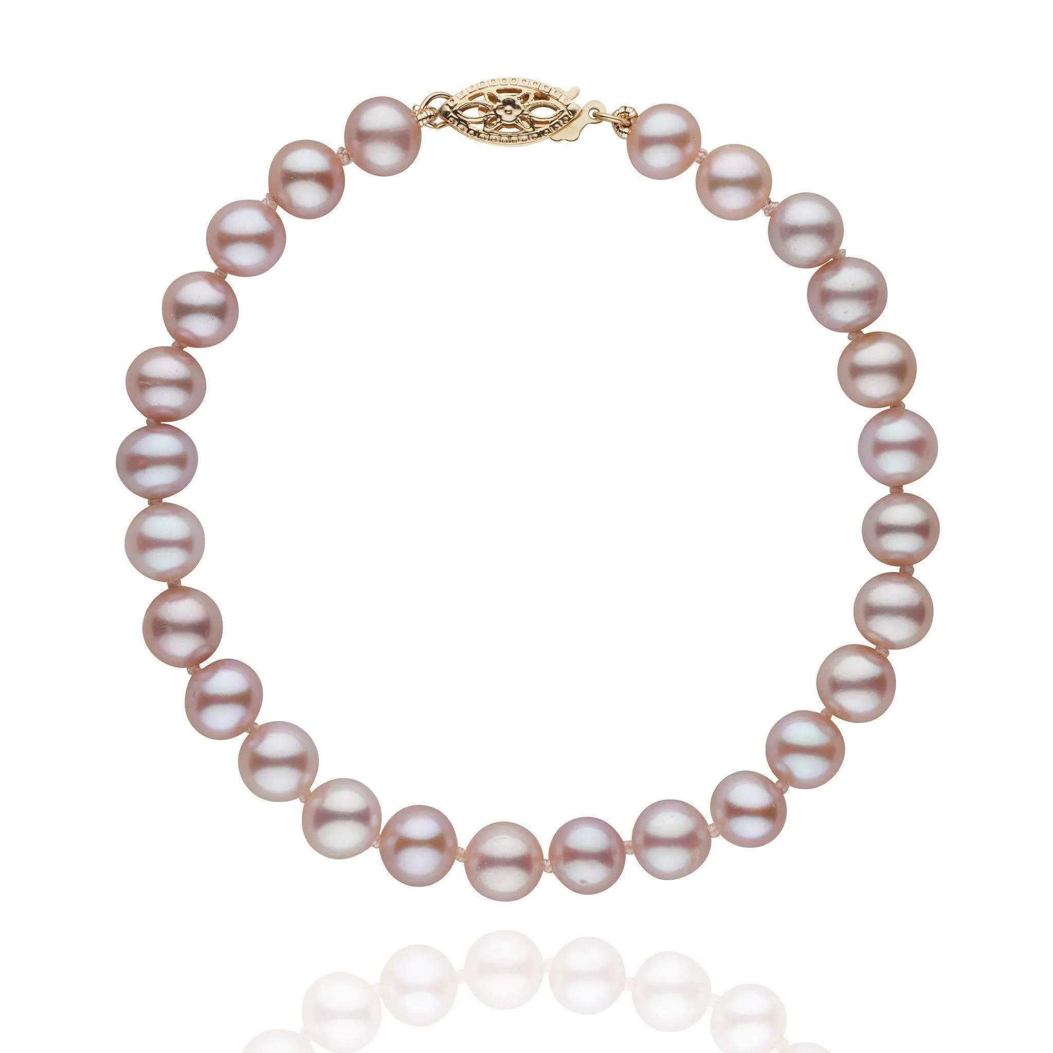 6.5-7.0 mm Lavender Freshwater AA  Pearl Bracelet