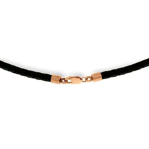 7.5 Carat 14K Solid Rose Gold Leather Necklace Pearl Citrine