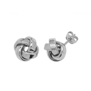 9ct White Gold Knot Stud Earrings ER530W