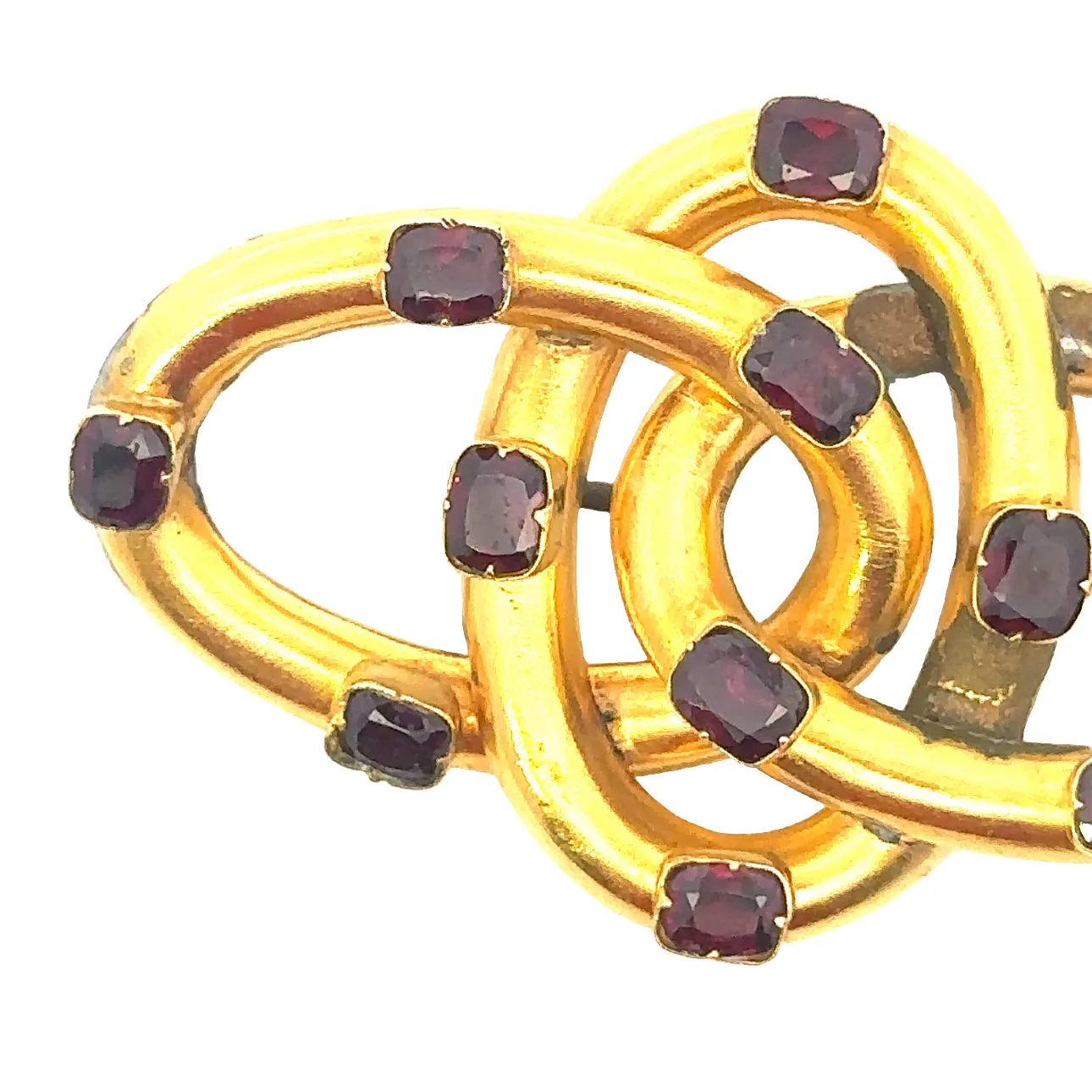 9ct Yellow Gold and Rhodolite Garnet Brooch