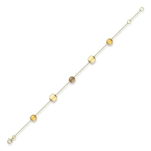 9CT YELLOW GOLD GEMSTONE BRACELET