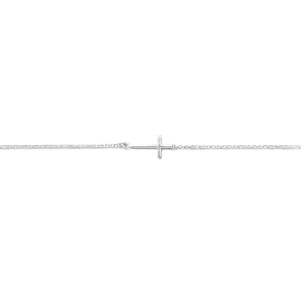 9"   1" Sideways Cross Anklet