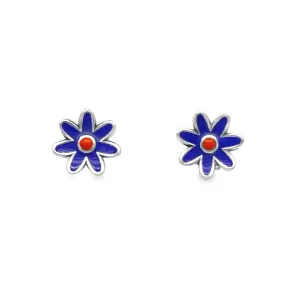 A824 Mini Flower Purple Post Earrings