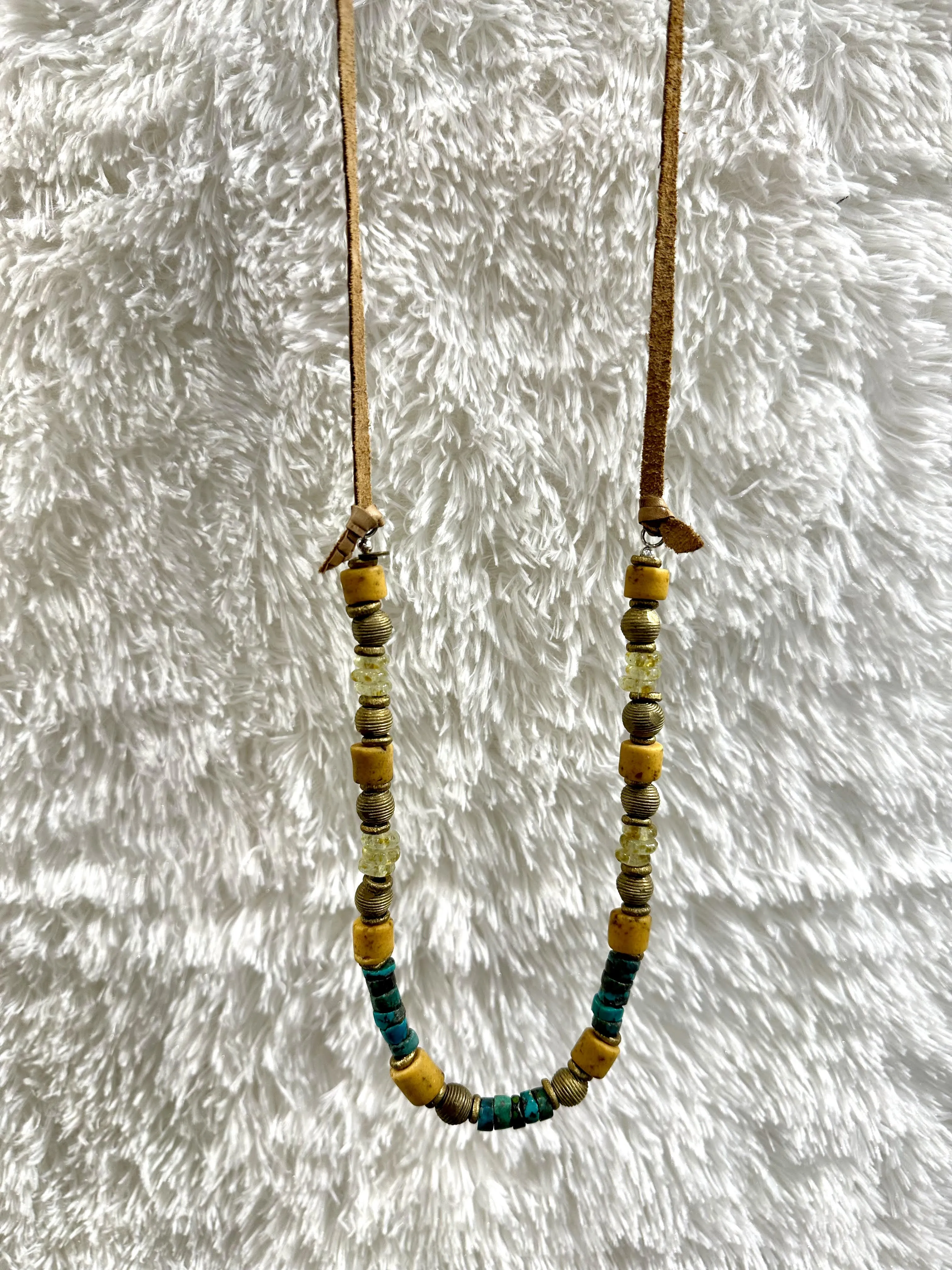 African Hand Cut Stone Necklace