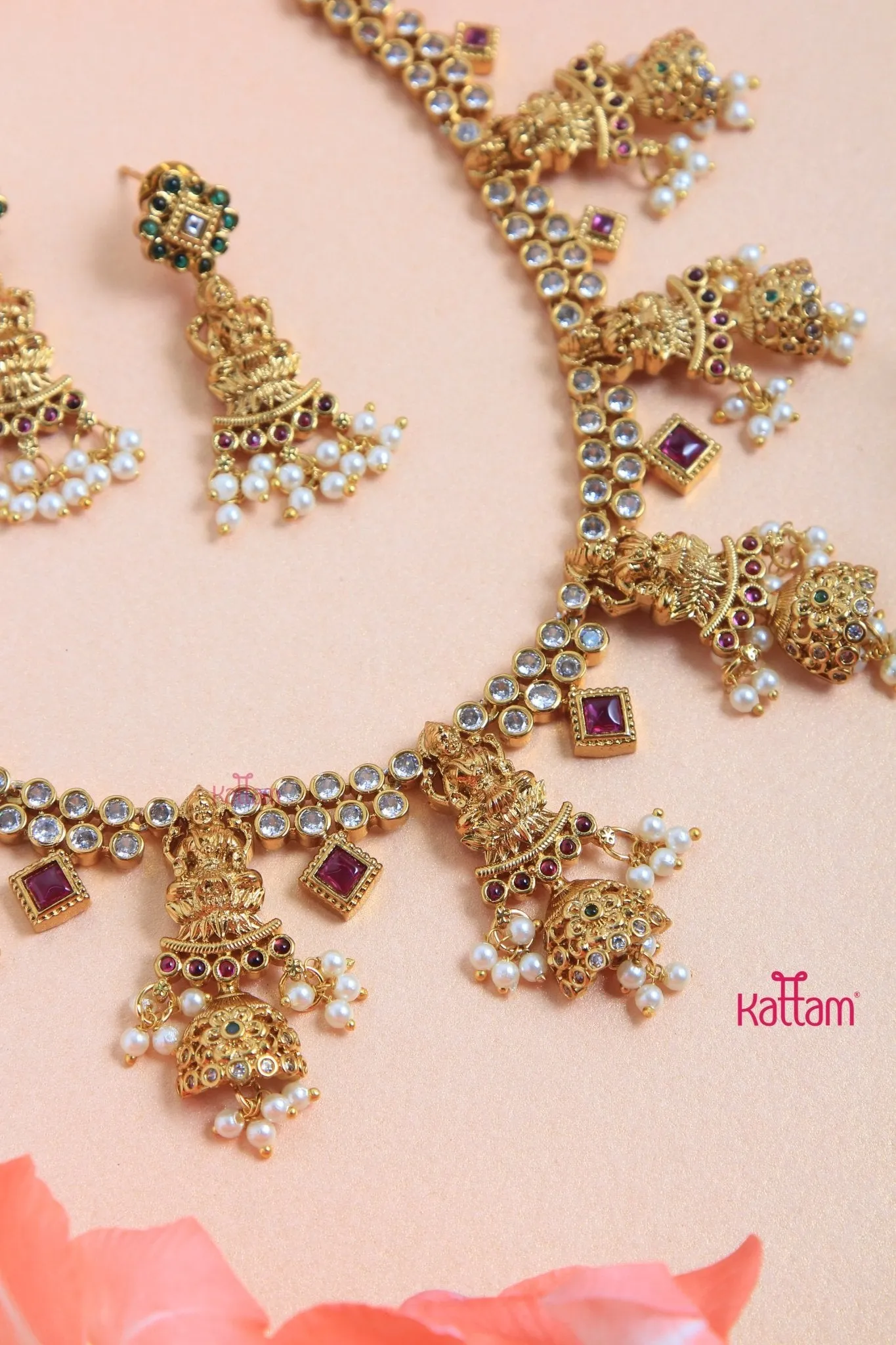 Anjana - Goddess Ruby White Necklace