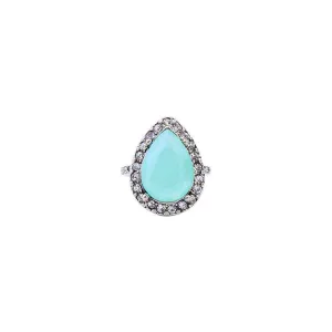 Aqua Pear Cocktail Ring