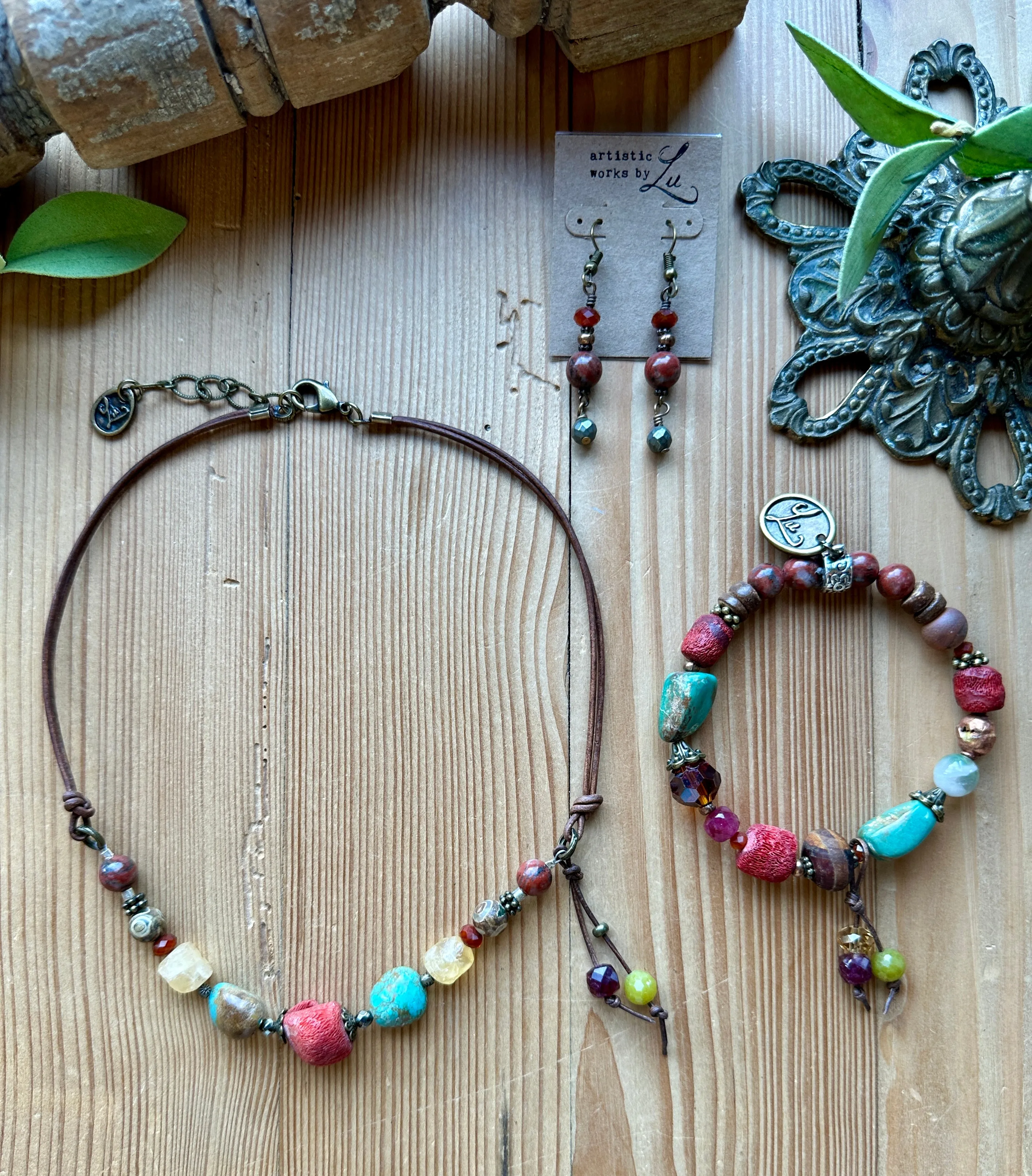 Autumn Spice Short Beaded Necklace