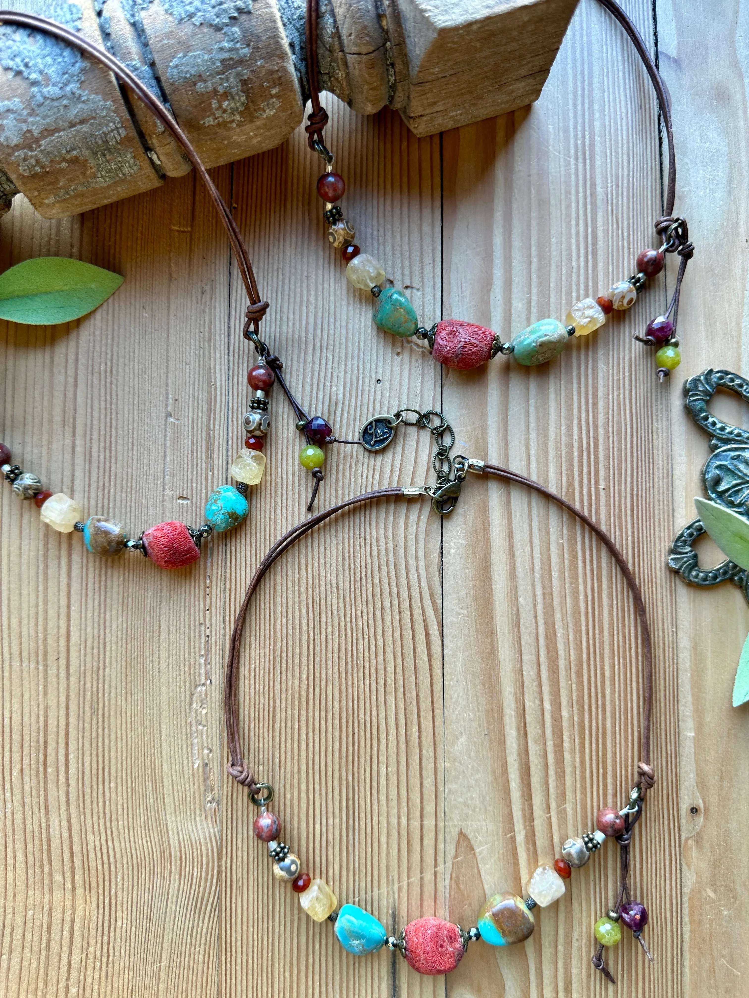 Autumn Spice Short Beaded Necklace